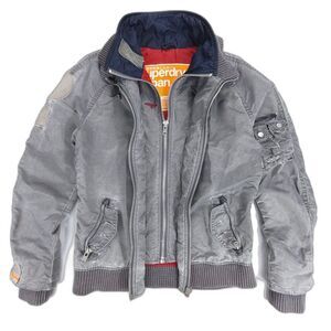 SUPERDRY Military Cargo Aviator Flight Nylon Utility Bomber Jacket Mens Medium